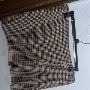 Old Navy Plaid Midi Skirt - Black, White, Brown, Orange